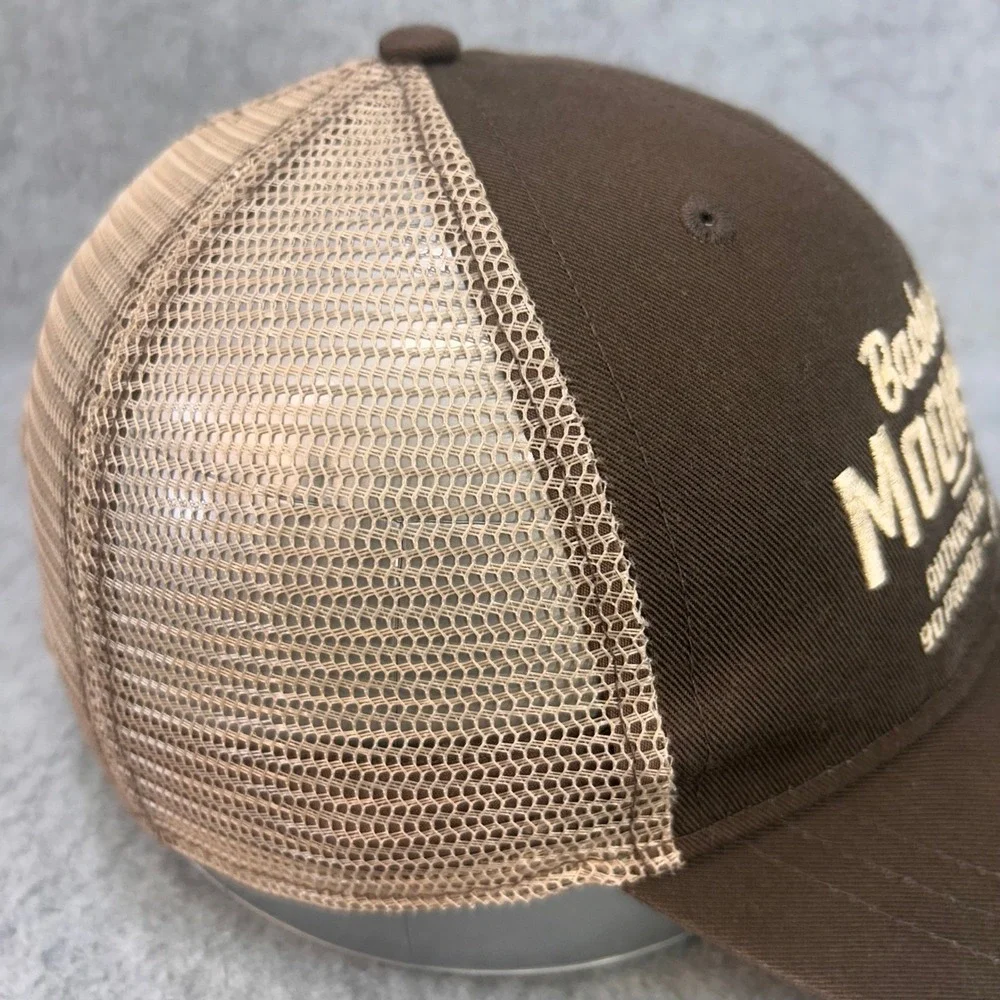 Backwoods Moonshine Mens Brown Infinity Trucker Hat Snapback Mesh Cap OSFM